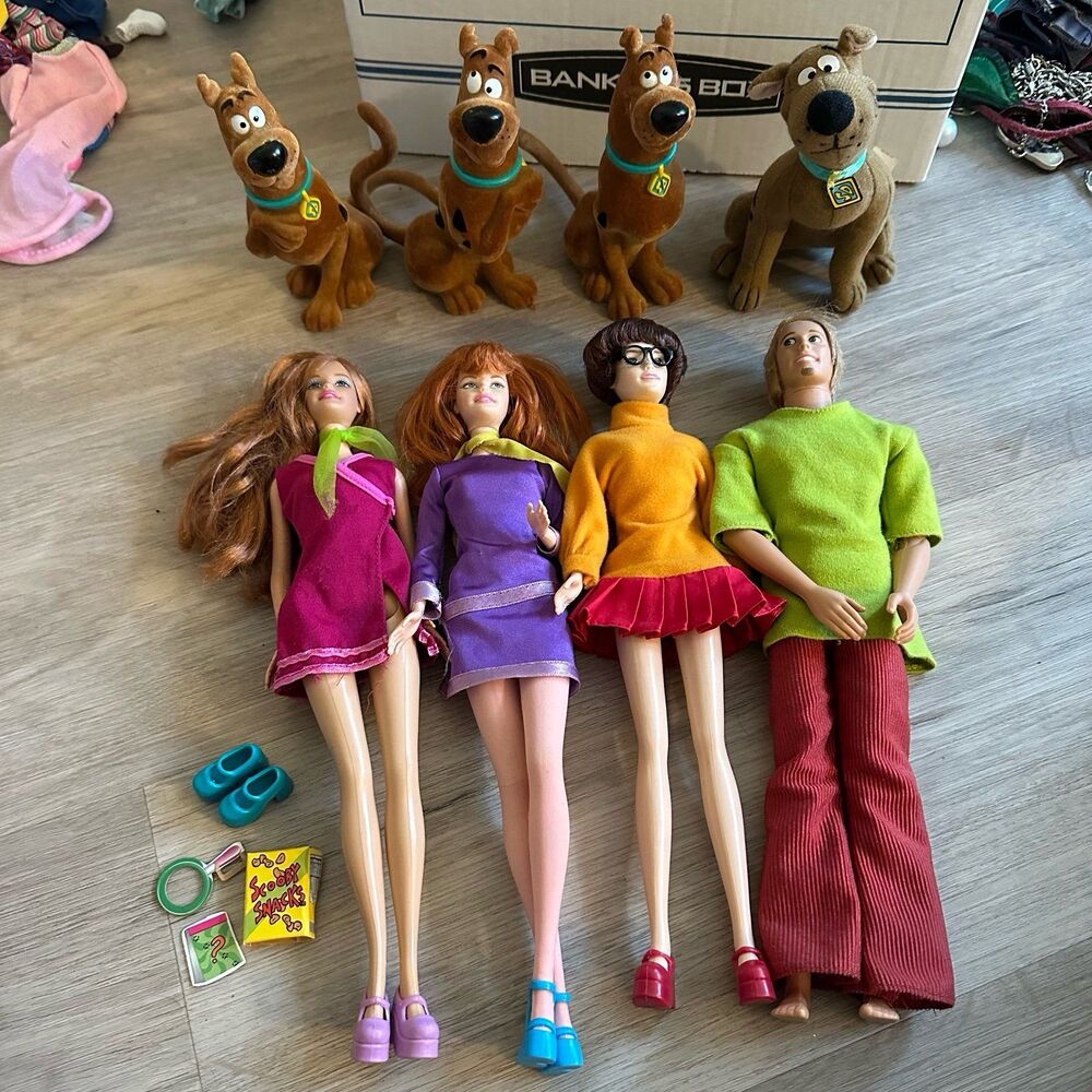 Vintage Y2K Scooby Doo Gang Fashion Dolls & Scoobies Mattel Barbie Ken Skipper